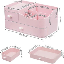 Cosmetic brush storage box bathroom with drawers - Bathroom vanity acrylic cosmetic case(pink) - DD01