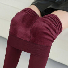 (Wine Red) Women's Warm Tights Winter Stockings For Pantyhose Plus Size Fleece Hot Thermal Thermo Wrap Black Lined Leings Thick Cashmere - RIpj