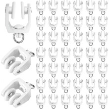 Ceiling Curtain Track Flexible Bendable Curtain Track Rollers Plastic Drapery Rail Sliding Glider for Windows Shower Curtain Tracks (30pcs) - RIpj