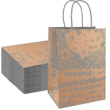 25 Pieces Gift Bag, Gift Paper Bag, Kraft Bag, Kraft Paper Bag with Handle, 12.5*10*28cm - RiRi