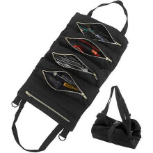 Tool Bag with 5 Zippered Pockets, Portable Canvas Tool Bag, Tool Roll Auto - DD