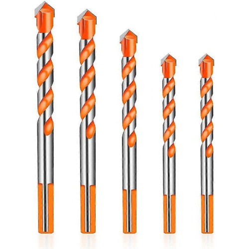 5pcs 12mm Masonry Drill Bit Set Alloy Triangle Drill Set Diameter 6, 8, 10, 12mm - DD01