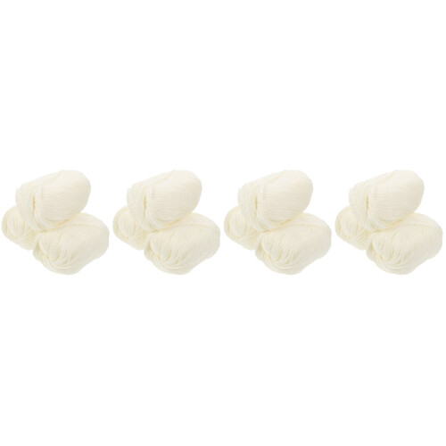 12Rolls Professional Crochet Yarn Soft Flexible White for Crafts 2