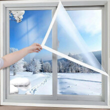 Clear Window Insulation Film with Magic Tape - Thermal Protection for Winter to Reduce Draughts and Save Energy