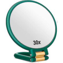 (Army Green) 30x Magnifying Mirror Travel Hand Mirrors with Handle - Double Side Handheld Mirror with 1X 30X Magn