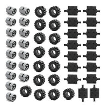 48PCS Mini Wheel Axles Pack Block Car Accessories Tyre Hub Classic Building Bricks Children DIY Toy  [JKW]