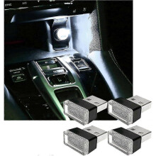(White) 4pcs Usb Led Car Interior Atmosphere Lamp, Mini Usb Car Light, Plug-in Usb Interface Trunk Ambient Lighting Portable Night Light - Pjun