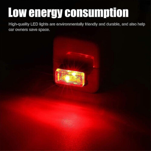 (Red) 4pcs Usb Led Car Interior Atmosphere Lamp, Mini Usb Car Light, Plug-in Usb Interface Trunk Ambient Lighting Portable Night Light - Pjun 1