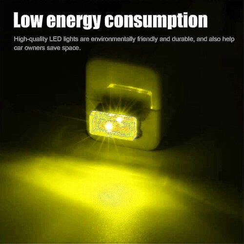 (Yellow) 4pcs Usb Led Car Interior Atmosphere Lamp, Mini Usb Car Light, Plug-in Usb Interface Trunk Ambient Lighting Portable Night Light - Pjun 1
