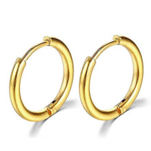 (10mm, Glod) Thin Circle Ear Stud With Colorful/solid-color Elegant Stylish Dangler Jewelry For Women Men Unisex - DD