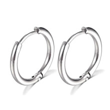 (16mm, Steel) Thin Circle Ear Stud With Colorful/solid-color Elegant Stylish Dangler Jewelry For Women Men Unisex - DD
