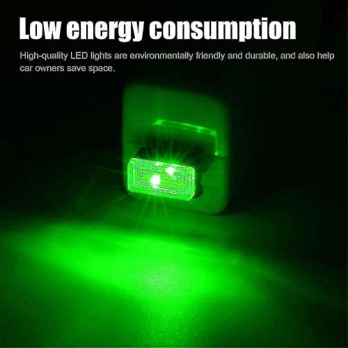 (Green) 4pcs Usb Led Car Interior Atmosphere Lamp, Mini Usb Car Light, Plug-in Usb Interface Trunk Ambient Lighting Portable Night Light - Pjun 1