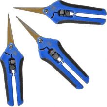 3 Packs Pruning Shears with Curved Blades Gardening Hand Pruning Snips Titanium Coated Precision Blades - Ri