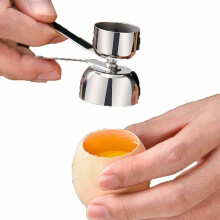 Abrehuevos bidireccional, rompehuevos y cortador de huevos que garantiza un corte perfecto de la cáscara. Fabricado en acero inoxidable para una