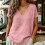 Women's Short Sleeve Blouse Lightweight Polyester Fabric-Pink L 5
