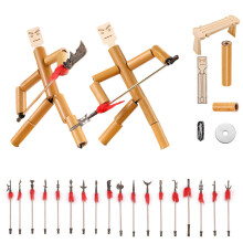 (18 pieces, Yellow) Bamboos Man Fighting Toys for Double Player Insteresting Tabletop Toys Gift for Children's Day