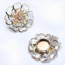 Women Double layer Flower Button Cover Shirt Button Decoration Fashion Design Double Flower Design Luxurious 38x17mm
