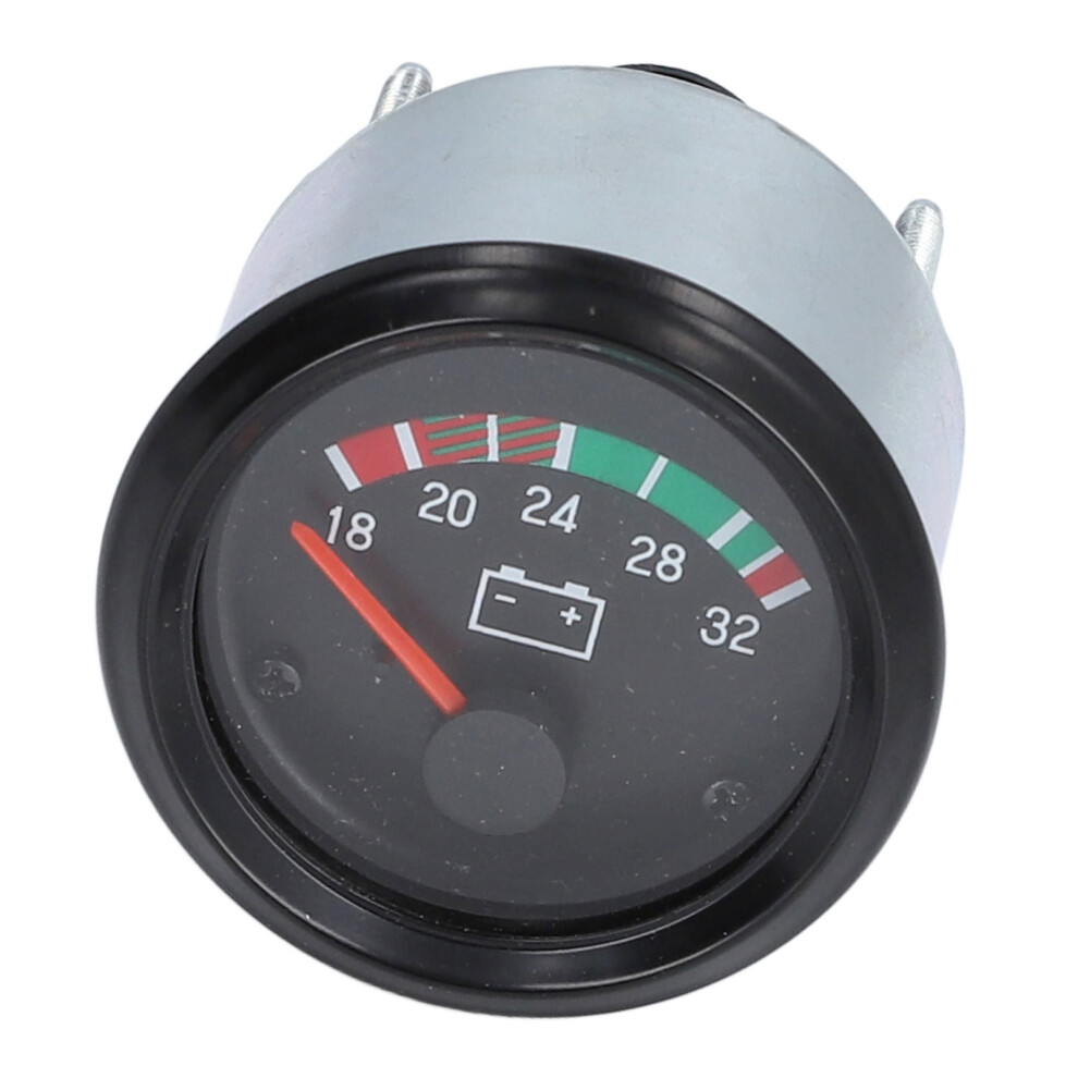 52Mm Aluminum Led Voltmeter Gauge - 24V, Silver 8381393417500