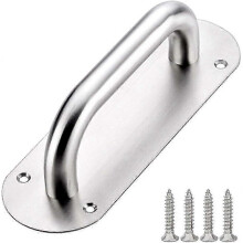 Stainless Steel Barn Door Handle Sliding Door Handle Door Pull Handle Push Door Handles with Plate 65 x 200mm Silver - RIpj