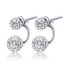 Double Crystal Cubic Zirconia Circle Stud Earrings