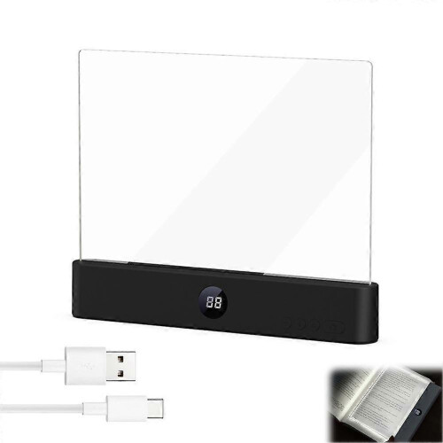 (Black) LED Flat Panel Night Vision Reading Light Eye Protection Reading Light Student Night Light Creative LED Book Eye Care Light