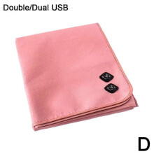 (Pink B) Portable Car Electric Blanket USB 5V 2A Low Voltage Heating Travel Heating Cover