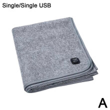 (Gray A) Portable Car Electric Blanket USB 5V 2A Low Voltage Heating Travel Heating Cover