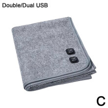 (Gray B) Portable Car Electric Blanket USB 5V 2A Low Voltage Heating Travel Heating Cover