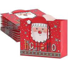 10 Pcs Santa Claus Snowman Gift Bag with Handles Christmas Gift Bag - RiRi