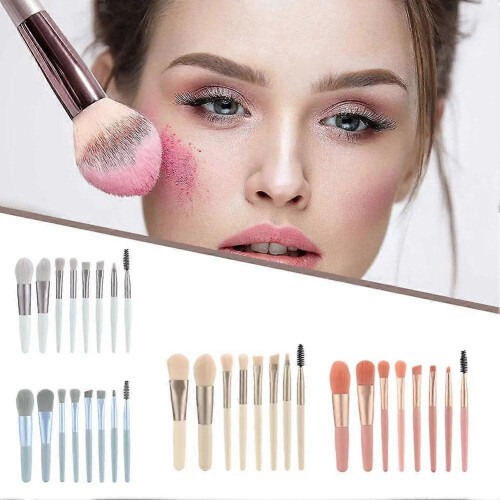 (Pink) 8 Makeup Brush Set Powder Blusher Eye Shadow Brush Makeup Kit 2
