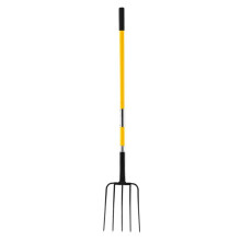 Tuinvork met 5 Tanden-Duoku-met Glasvezel Handvat-Totale Lengte van 145 cm-Ideaal voor het Verplaatsen van Stro