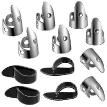 12-Piece Steel Finger Picks Set with Adjustable Bass Picks for Guitar and Banjo Playing in the UK