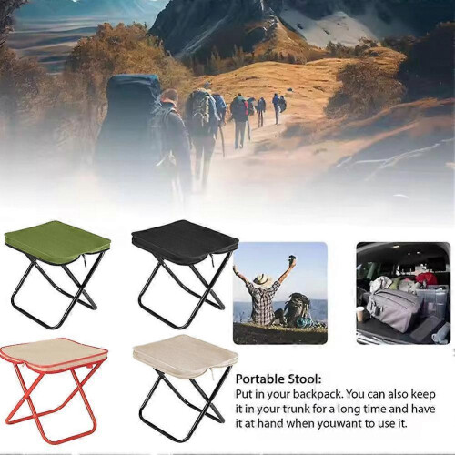 (Red) Ultralight Folding Chair, Chair, Portable Chair, Folding Stool 1