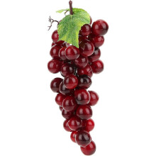 Artificial Red Grapes Fake Fruit, Grapes Cluster Rubber Frosted Grape Bundles Decorative Faux Fruit Props - DD