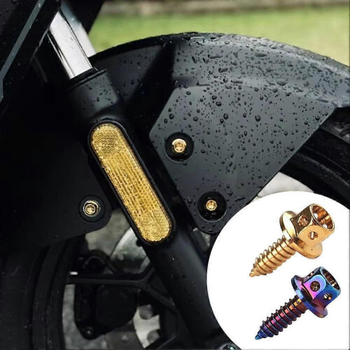(Blue) Portable Professional Unique Modification Burned Screw Titanium Screws M5 Motorcycle Self-Tapping Shell Car