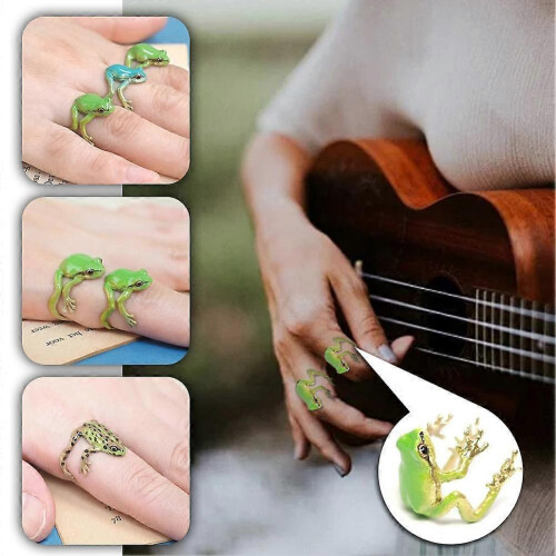 Tree Frog Rings Adjustable Tree Frog Rings Creative Frog Rings Open Frogs Shaped 1