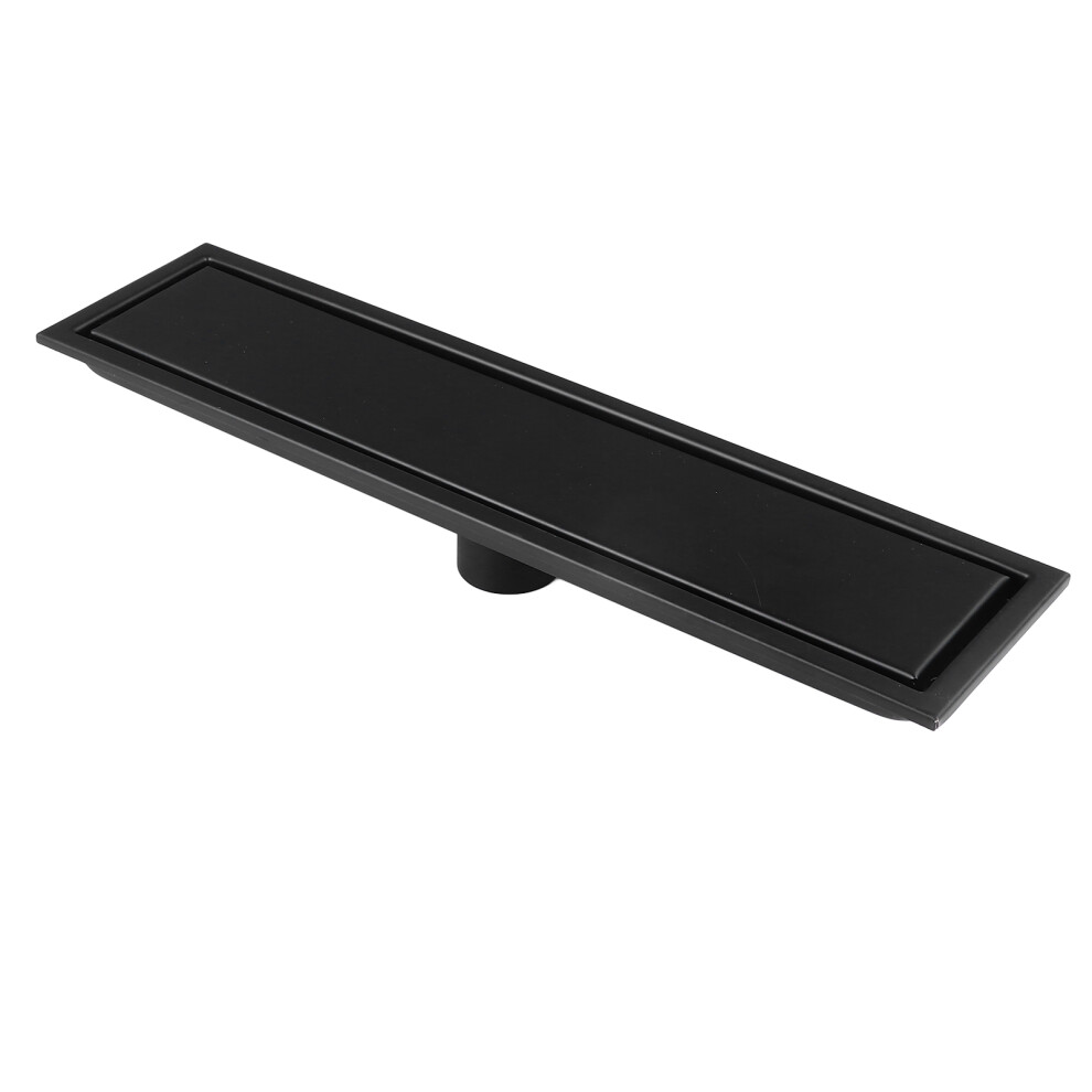 Rectangular 40Cm Stainlesssteel Shower Drain Black 5051393418311