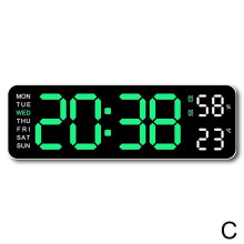 (Pink) With Calendar Date Temperature LED Large Display USB Digital Wall Alarm Clock