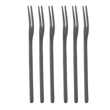Fourchette Ă fruits Ă long manche, fourchette Ă cornichons en acier inoxydable Ă 2 dents pour cocktails, desserts et amuse-gueules, ustensile de