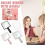 (Black) Square Mirror with Handle Beauty Make Up Use Accessories Hand Mirror Vanity 2