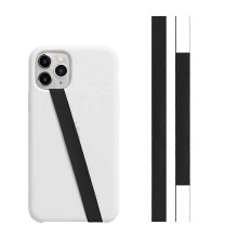 (Black) Professional Mobile Phone CaseRing Silicone Rope Phone Holder Strap Grip Loop Wristband Compact Modern