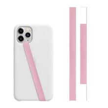 (Pink) Professional Mobile Phone CaseRing Silicone Rope Phone Holder Strap Grip Loop Wristband Compact Modern