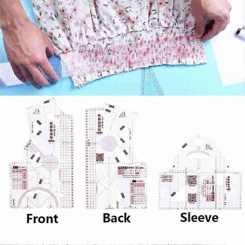 Fashion Ruler Clothes Design, Sewing Pattern Making Template 1:5 Tools 2