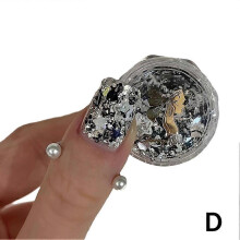 (D) Nail Sequins Korean Nail Art Hexagonal Laser-Glitter Nail Patches