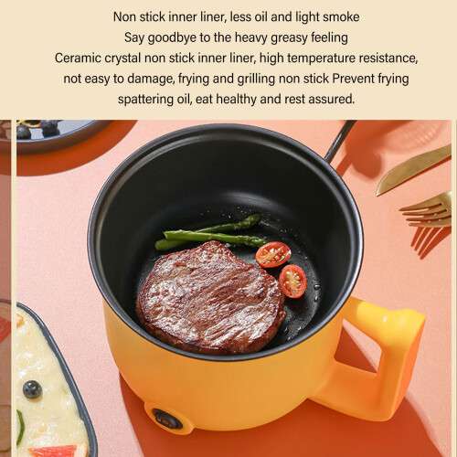 Mini Electric Cooker 1.8L 18x18cm Yellow 1