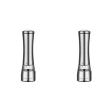 2X 304 Stainless Steel Manual Pepper Grinder Adjustable Thickness Salt Mill Visible Kitchen Condiment Mincer