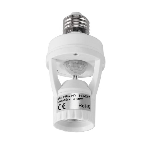 8X AC110-220V 360 Degrees Pir Induction Motion Sensor IR Infrared Human E27 Plug Socket  Base LED Bulb Lamp Holder