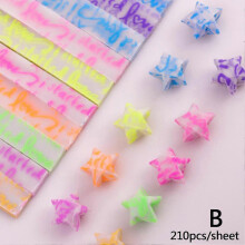 (3pcs) 210Sheets Luminous Origami Stars Paper 10 Colors Strips Lucky Star Folding Pape