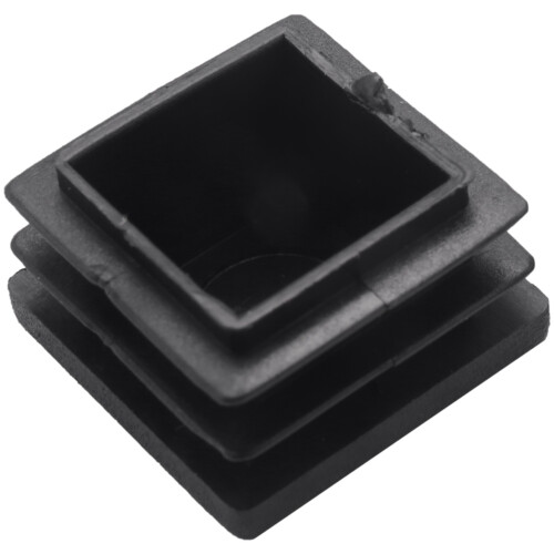 500Pcs Plastic Square Tube Inserts End Blanking Caps 20mm x 20mm Black 2