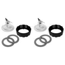 2X Ersatz Teile für  Beach Mixer Klingen mit Mixer Boden Boden Kappe und 4 Gummi O Ring Dichtungs Ring Dichtung